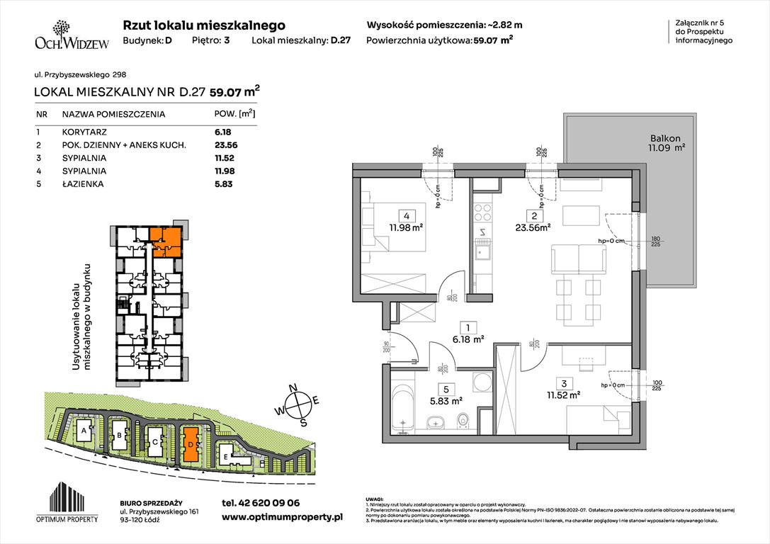 Nowe mieszkanie trzypokojowe OchWidzew Łódź, Widzew, Przybyszewskiego 292-300  59m2 Foto 1