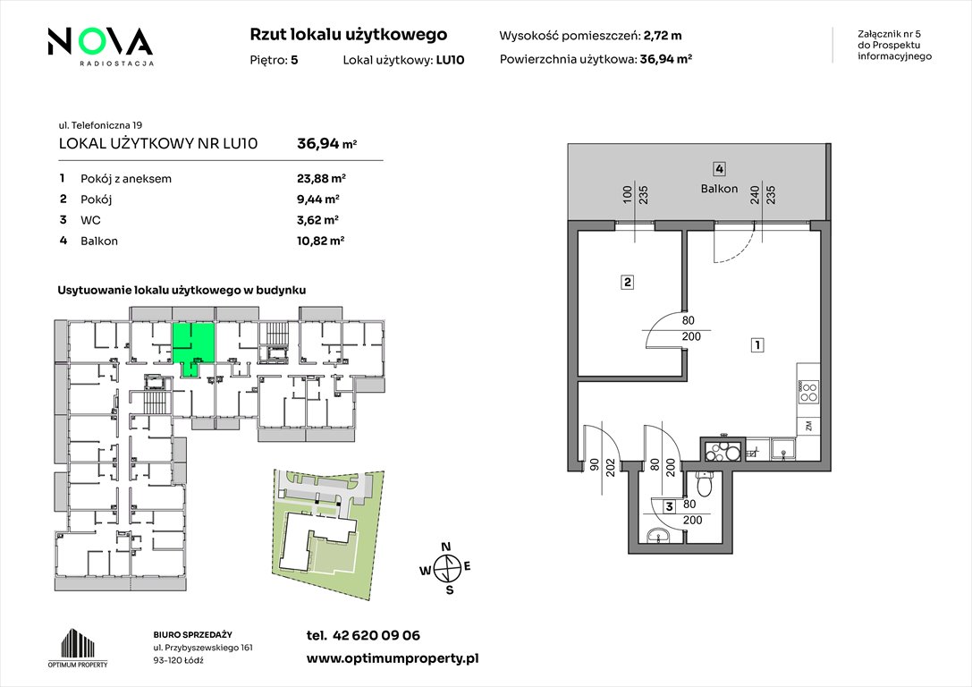 Nowy lokal użytkowy NOVA RADIOSTACJA  Łódź, Śródmieście, ul. Telefoniczna 19  37m2 Foto 1