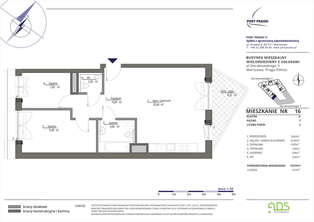 Nowe mieszkanie trzypokojowe Sierakowskiego 1 i 3 Warszawa, Praga - Północ, Sierakowskiego 1-3  64m2 Foto 1