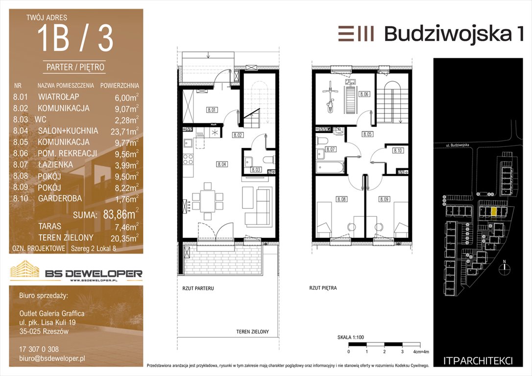 Nowe mieszkanie czteropokojowe  Budziwojska 3 Rzeszów, Budziwojska 3  84m2 Foto 1