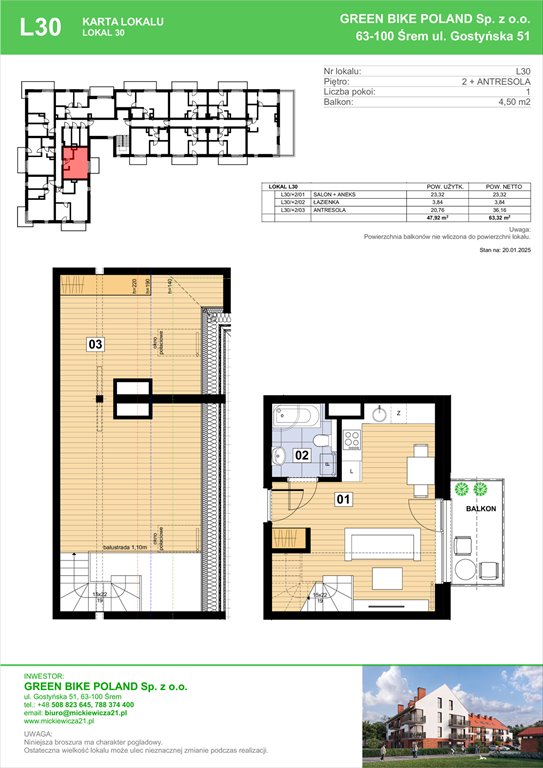 Nowe mieszkanie dwupokojowe Mickiewicza 21 Residence  Śrem, Mickiewicza 21C  48m2 Foto 1