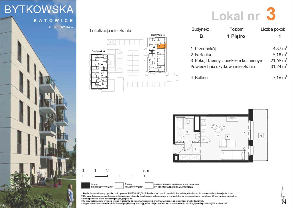 Nowa kawalerka Bytkowska 70B, C  Katowice, Wełnowiec-Józefowiec, Bytkowska  31m2 Foto 1