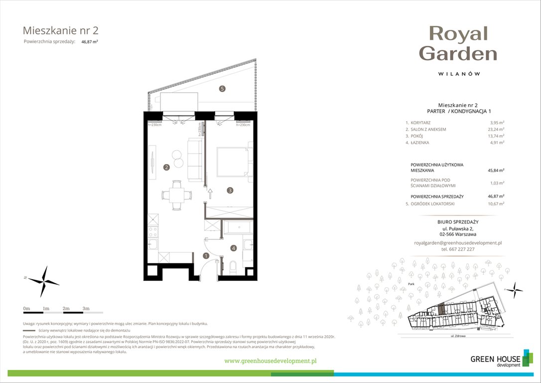 Nowe mieszkanie dwupokojowe Royal Garden Wilanów Warszawa, Wilanów, Zdrowa 2  46m2 Foto 1