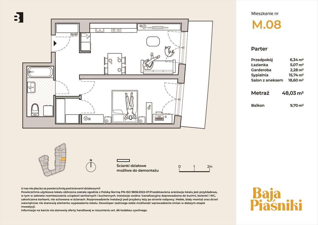 Nowe mieszkanie dwupokojowe Baja Piaśniki Świętochłowice, Piaśniki, ul. Sudecka 10  48m2 Foto 1
