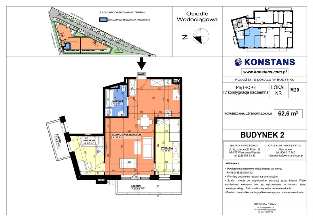 Nowe mieszkanie trzypokojowe WODOCIĄGOWA Etap VII Sulejówek, Wodociągowa 1, 1A, 1B  63m2 Foto 1