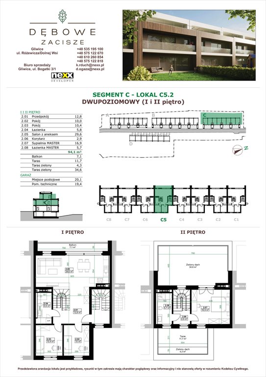 Nowe mieszkanie czteropokojowe  Dębowe Zacisze Gliwice, Dolnej Wsi  94m2 Foto 1