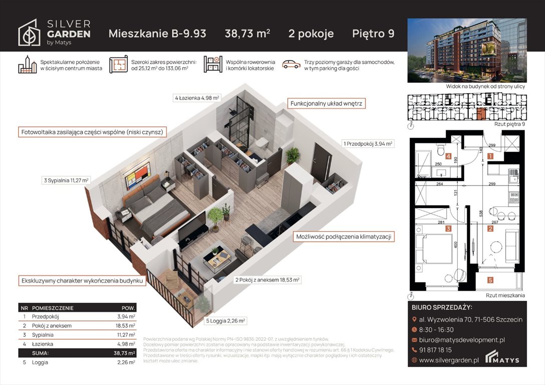 Nowe mieszkanie dwupokojowe Silver Garden Szczecin, Centrum, al. Wyzwolenia 70 / ul. Staszica 21  40m2 Foto 1