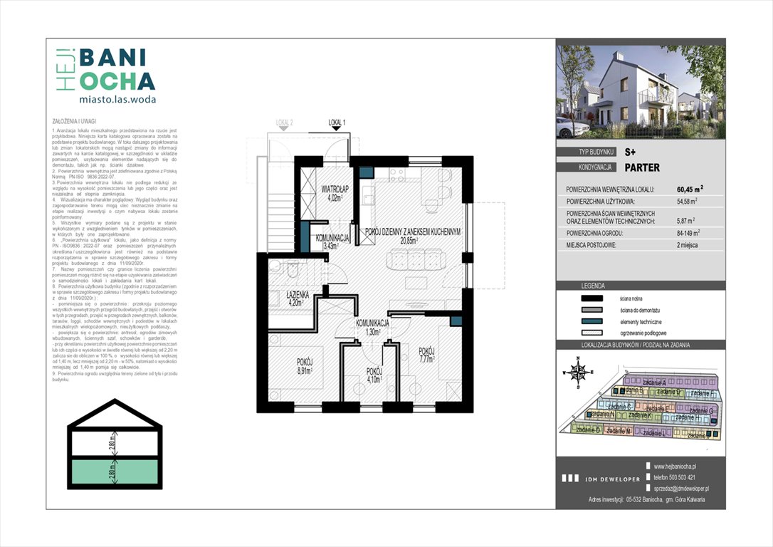 Nowe mieszkanie czteropokojowe  HEJ ! BANIOCHA Baniocha  60m2 Foto 1