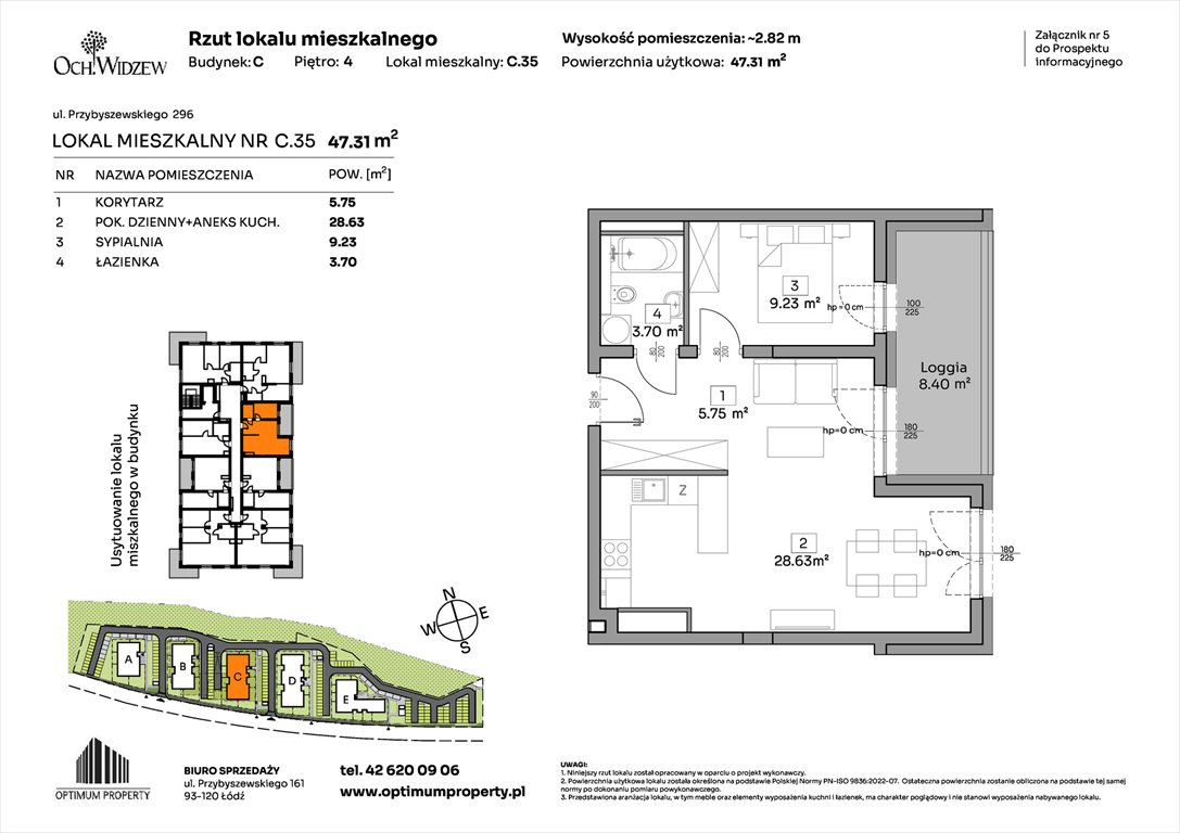 Nowe mieszkanie dwupokojowe OchWidzew Łódź, Widzew, Przybyszewskiego 292-300  47m2 Foto 1