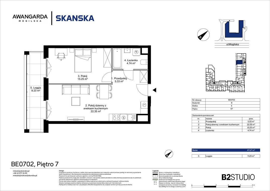 Nowe mieszkanie dwupokojowe Awangarda Mogilska Kraków, Prądnik Czerwony, Mogilska 126  48m2 Foto 1