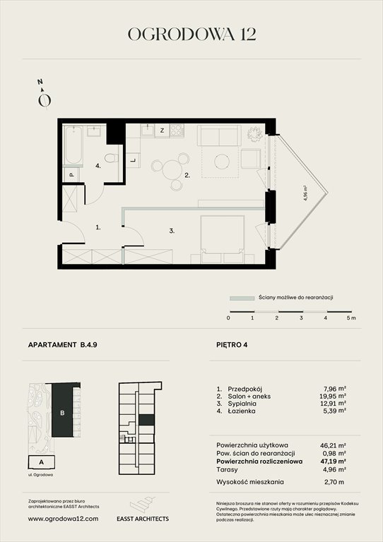 Nowe mieszkanie Apartamentowiec Ogrodowa 12 Poznań, Ogrodowa 12  47m2 Foto 1