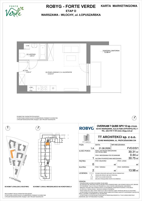 Nowa kawalerka Forte Verde Warszawa, Włochy, Łopuszańska 28  30m2 Foto 1