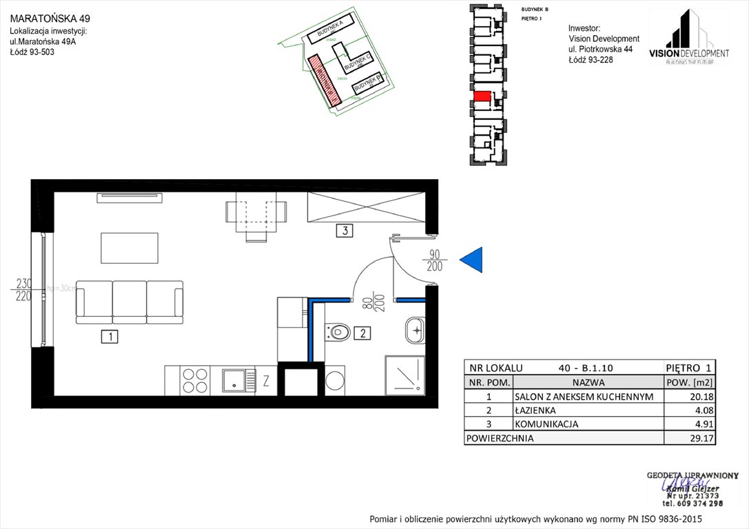 Nowa kawalerka Maratońska 49 Nowa Retkinia  Łódź, Retkinia, Maratońska 49C  29m2 Foto 1