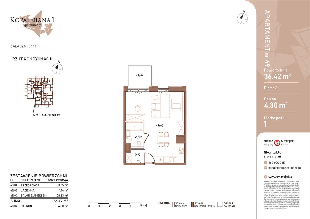 Nowa kawalerka KOPALNIANA 1 Katowice, Bogucice, Kopalniana 1  36m2 Foto 1