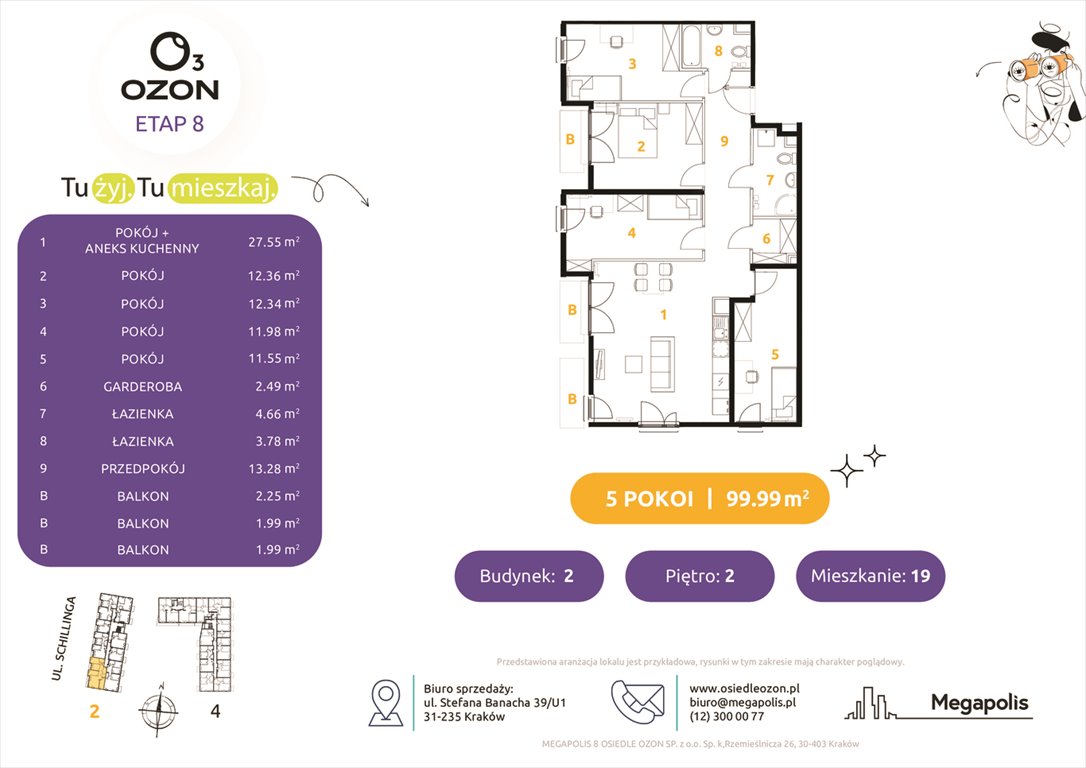 Nowe mieszkanie Osiedle Ozon etap 8 Kraków, Schillinga 2-4  100m2 Foto 1