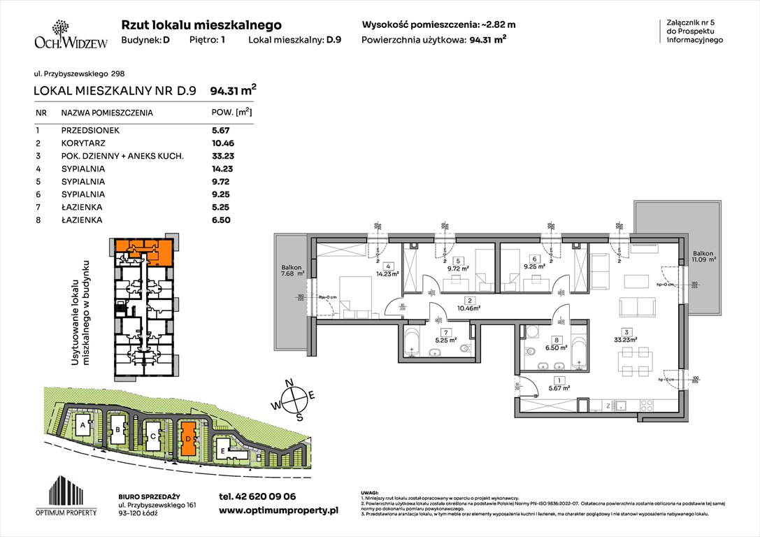 Nowe mieszkanie czteropokojowe  OchWidzew Łódź, Widzew, Przybyszewskiego 292-300  94m2 Foto 1