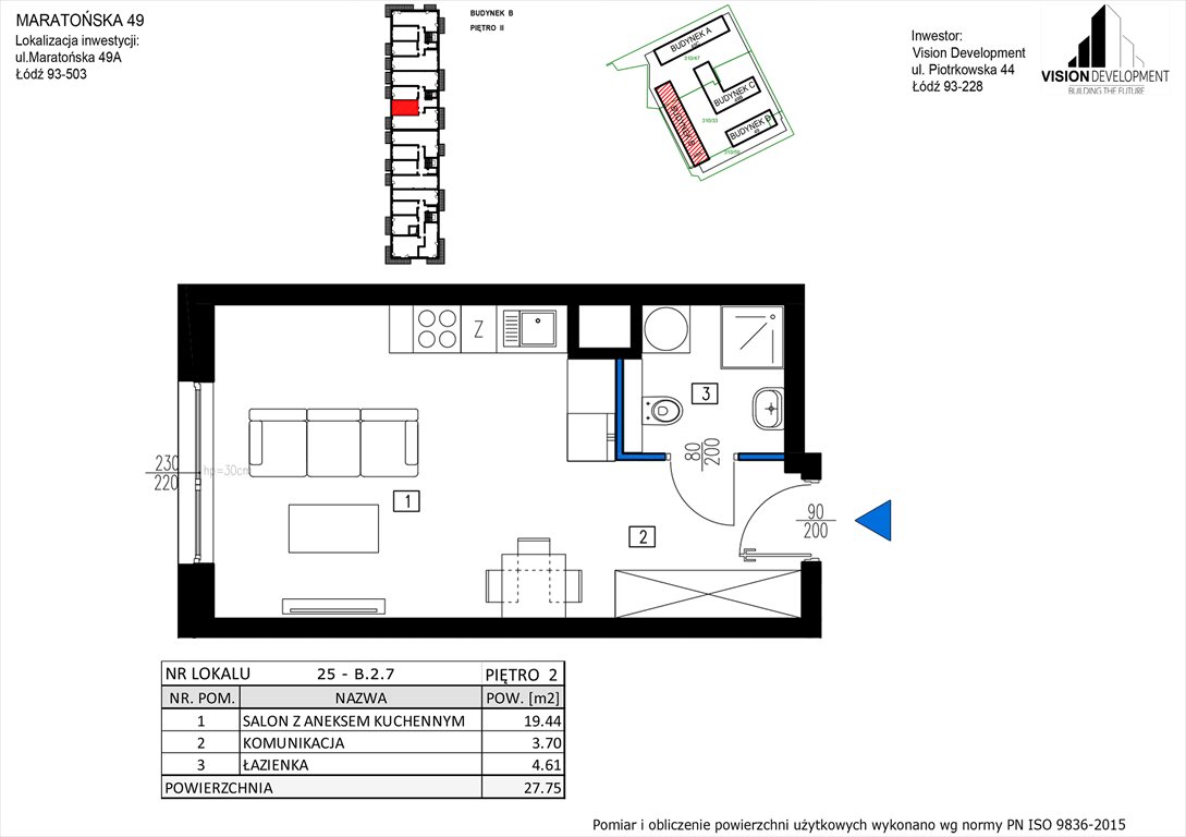 mieszkanie na sprzedaż 28m2 mieszkanie Łódź, Retkinia, Maratońska 49C