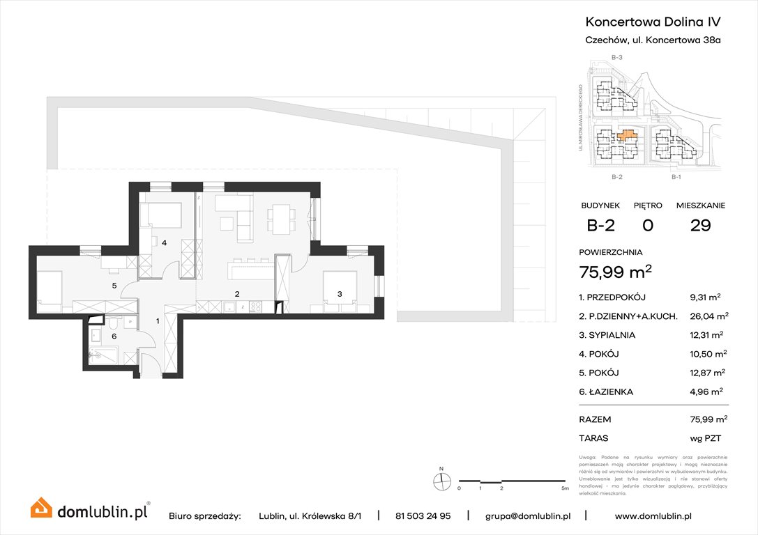 Nowe mieszkanie czteropokojowe  Koncertowa Dolina Lublin, Choiny, Koncertowa  76m2 Foto 1