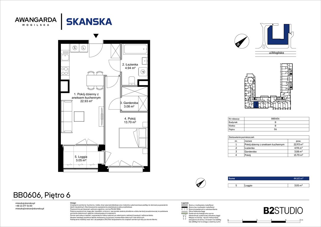 Nowe mieszkanie dwupokojowe Awangarda Mogilska Kraków, Prądnik Czerwony, Mogilska 126  45m2 Foto 1