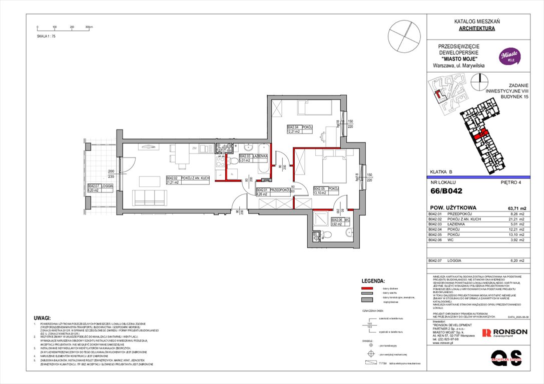 Nowe mieszkanie trzypokojowe Miasto Moje Warszawa, Białołęka, Marywilska 68  64m2 Foto 1