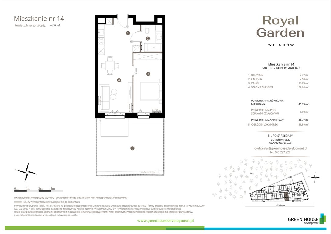 Nowe mieszkanie dwupokojowe Royal Garden Wilanów Warszawa, Wilanów, Zdrowa 2  46m2 Foto 1