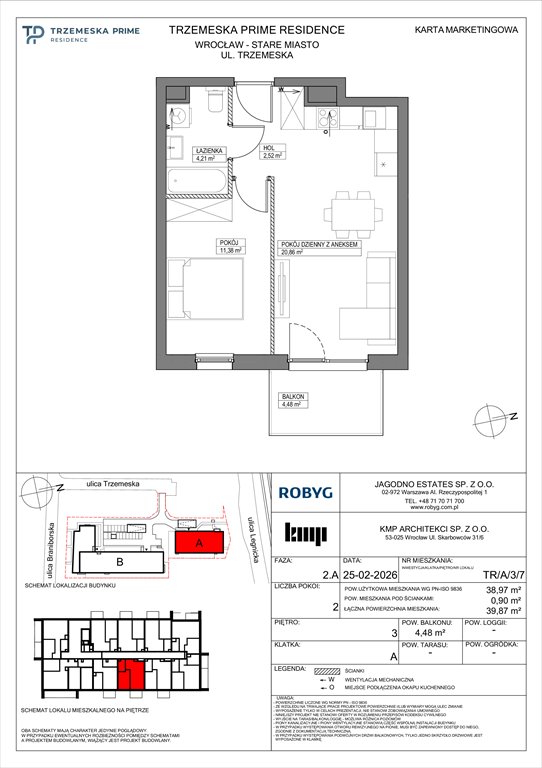 Nowe mieszkanie dwupokojowe Trzemeska Prime Residence Wrocław, Stare Miasto, Trzemeska  39m2 Foto 1