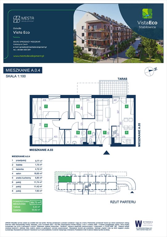 Nowe mieszkanie czteropokojowe  Vista Eco  Wrocław, Fabryczna, Stabłowice, Łomnicka  70m2 Foto 1