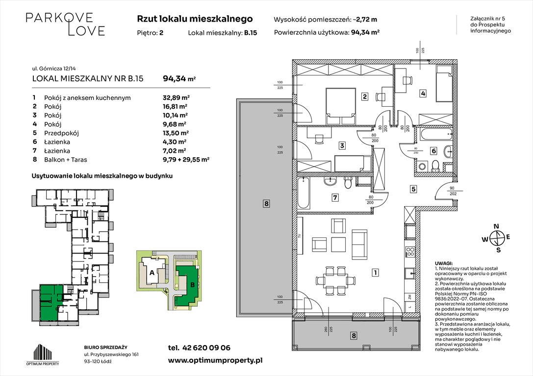 Nowe mieszkanie czteropokojowe  PARKOVE LOVE Łódź, Bałuty-Doły, ul. Górnicza 12/14  94m2 Foto 1