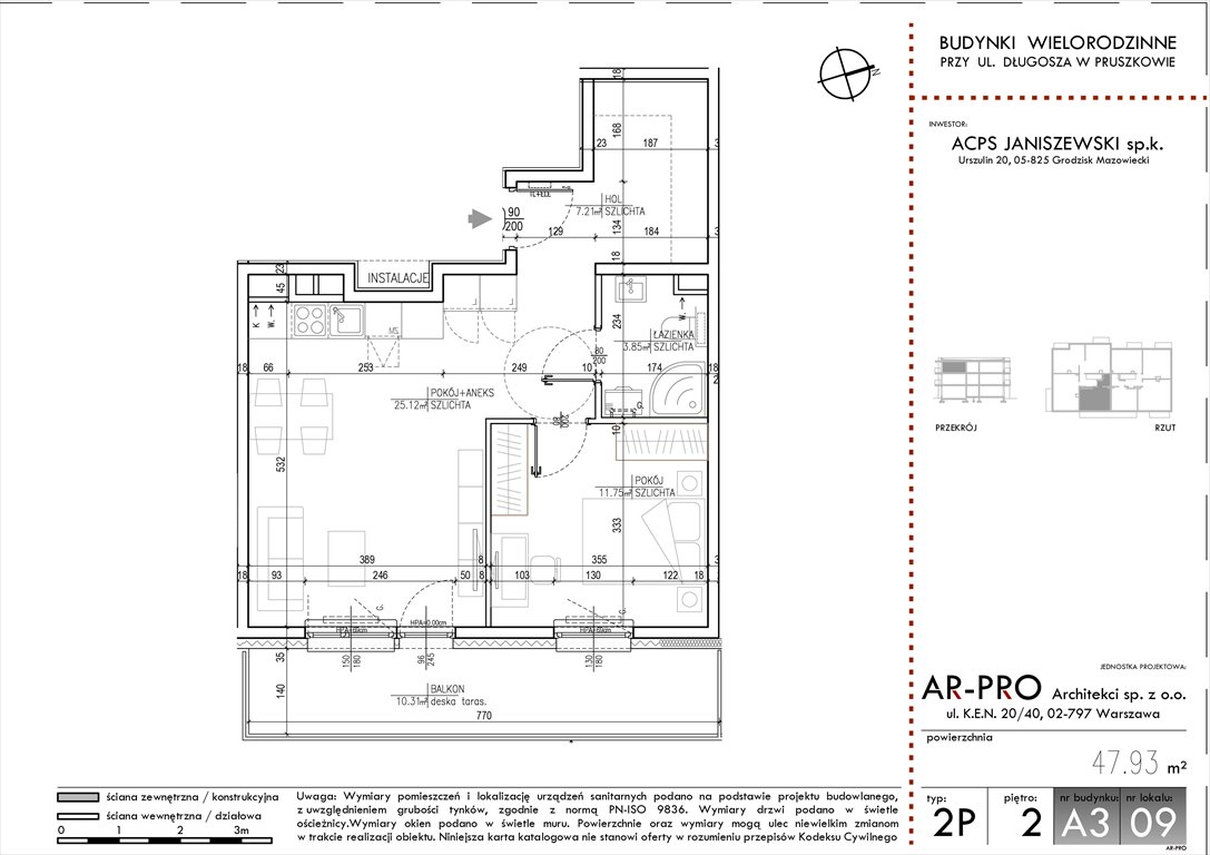Nowe mieszkanie dwupokojowe Zacisze Długosza Pruszków, Baki, Długosza 42  48m2 Foto 1