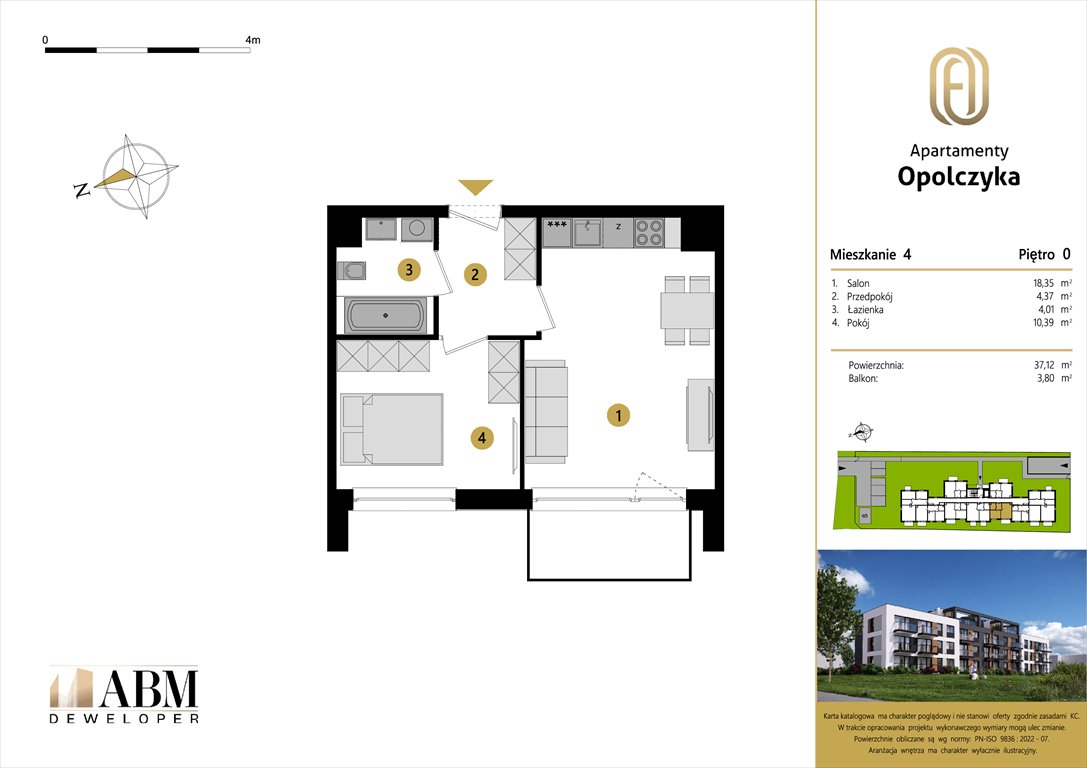 Nowe mieszkanie dwupokojowe APARTAMENTY OPOLCZYKA Łódź, Widzew, Opolczyka 16  37m2 Foto 1