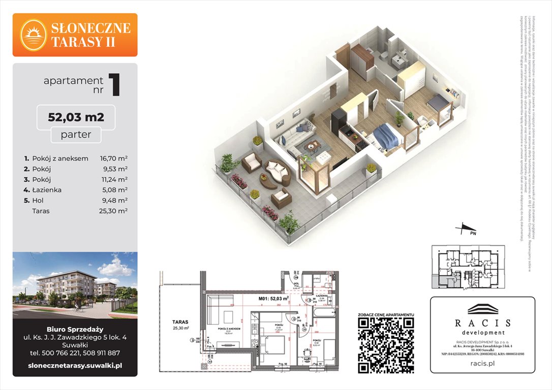 Nowe mieszkanie Słoneczne Tarasy II Suwałki, ul. Sportowa  52m2 Foto 1