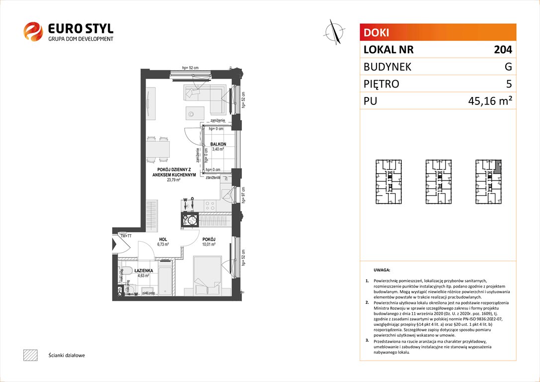 Nowe mieszkanie dwupokojowe DOKI LIVING Gdańsk, Śródmieście, ks. Jerzego Popiełuszki/Rybaki Górne  45m2 Foto 1