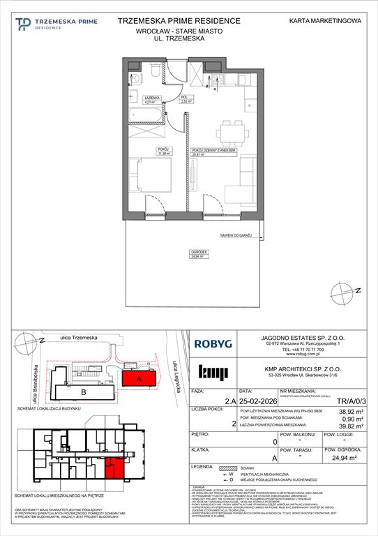 Nowe mieszkanie dwupokojowe Trzemeska Prime Residence Wrocław, Stare Miasto, Trzemeska  39m2 Foto 1