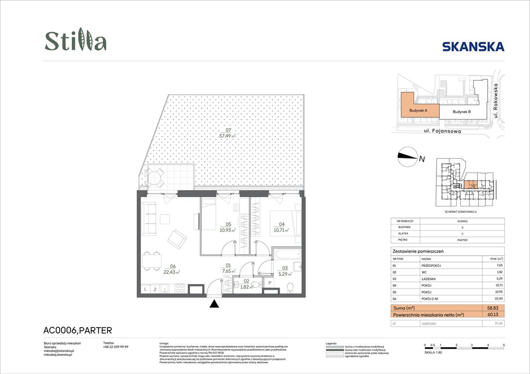 Nowe mieszkanie trzypokojowe Stilla Warszawa, Fajansowa 5  59m2 Foto 1