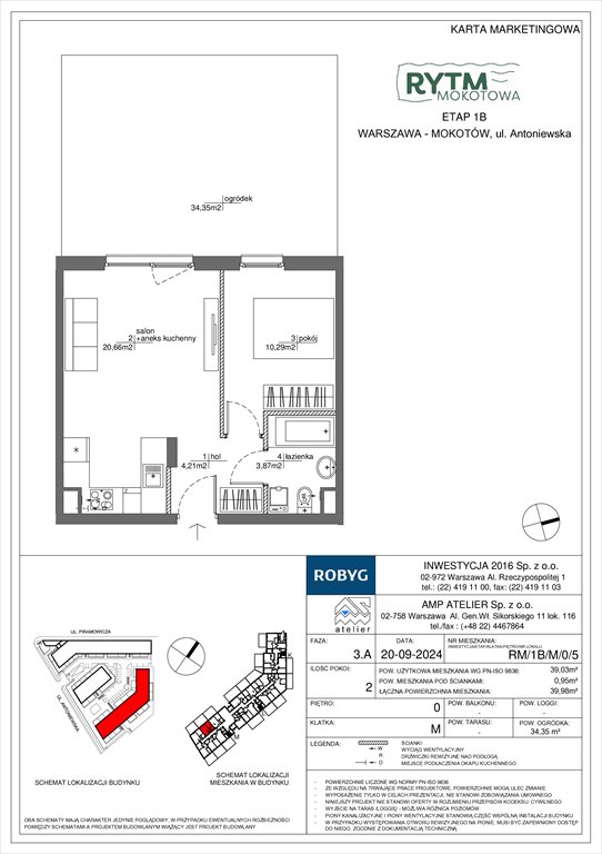 Nowe mieszkanie dwupokojowe Rytm Mokotowa Warszawa, Mokotów, Antoniewska  39m2 Foto 1