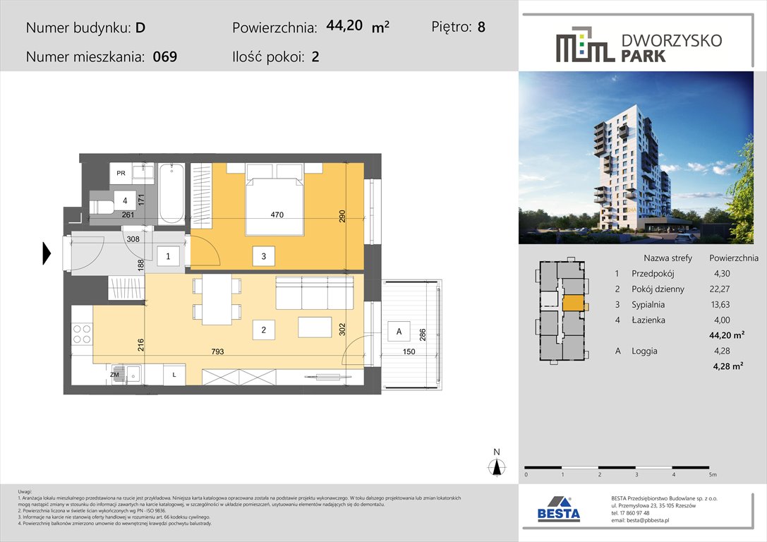 Nowe mieszkanie dwupokojowe Dworzysko Park Rzeszów, Przybyszówka, Dworzysko  44m2 Foto 1