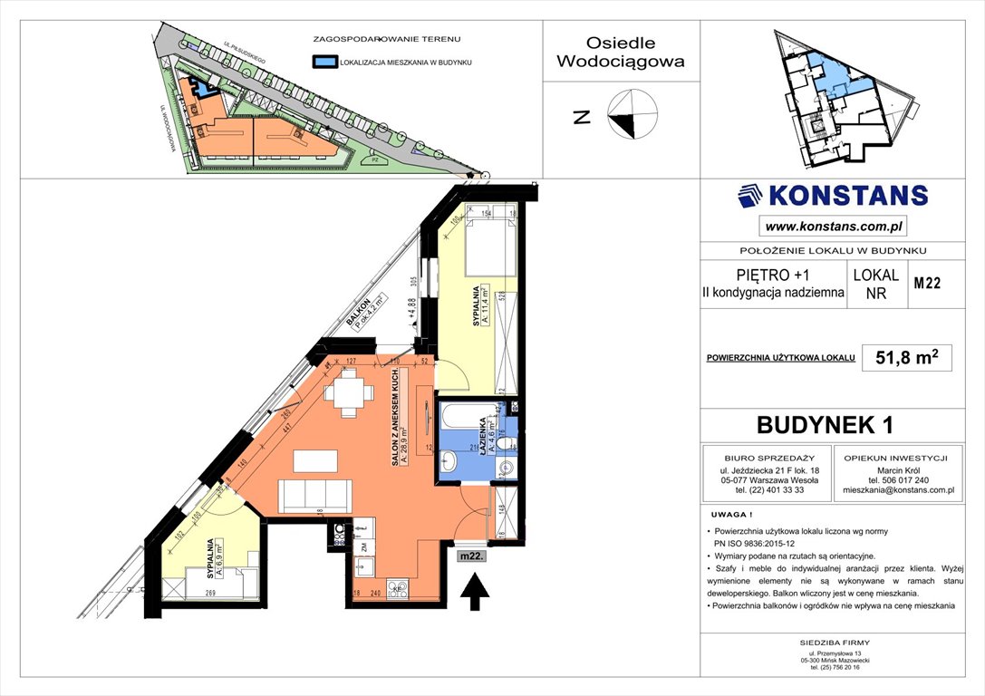 Nowe mieszkanie trzypokojowe WODOCIĄGOWA Etap VII Sulejówek, Wodociągowa 1, 1A, 1B  52m2 Foto 1