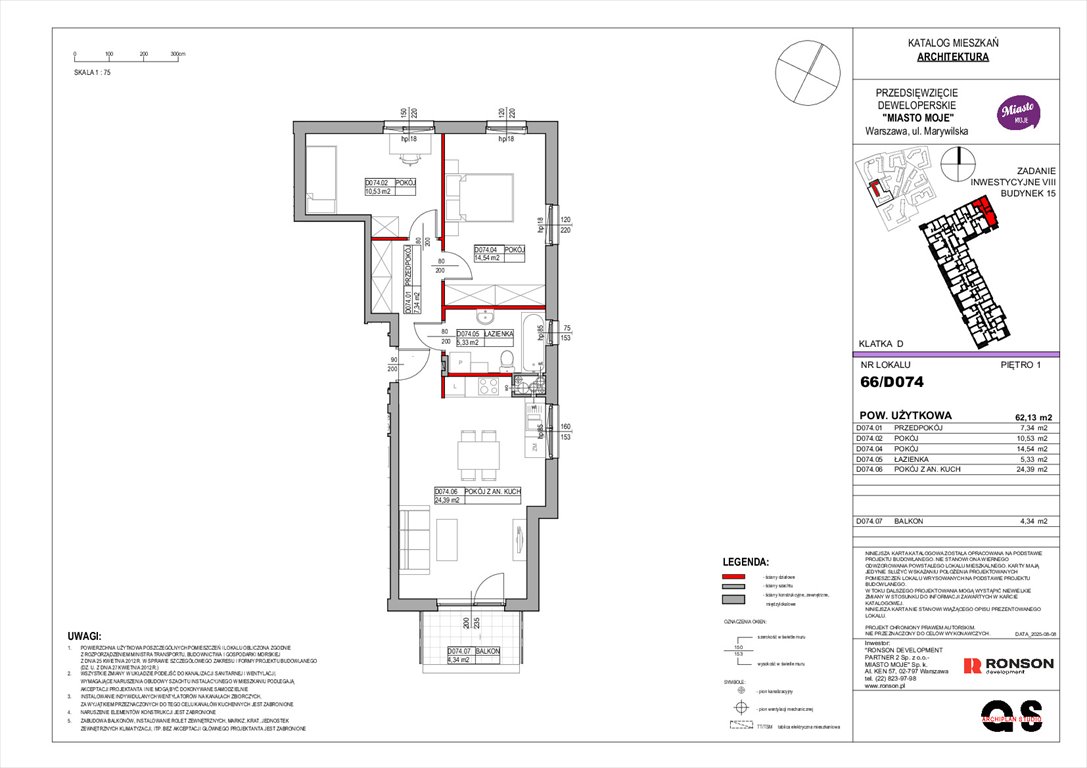 Nowe mieszkanie trzypokojowe Miasto Moje Warszawa, Białołęka, Marywilska 68  62m2 Foto 1