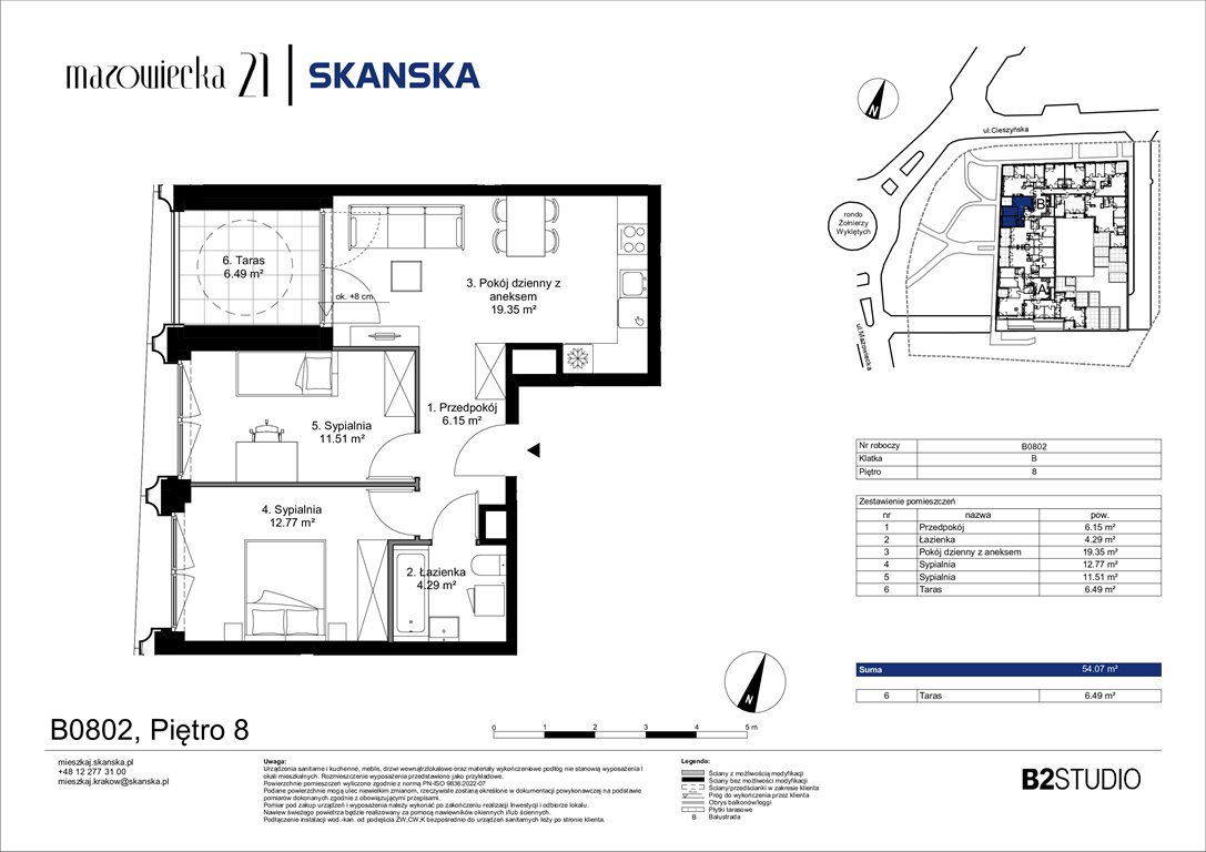 Nowe mieszkanie trzypokojowe Mazowiecka 21 Kraków, Krowodrza, ul. Mazowiecka 21  54m2 Foto 1