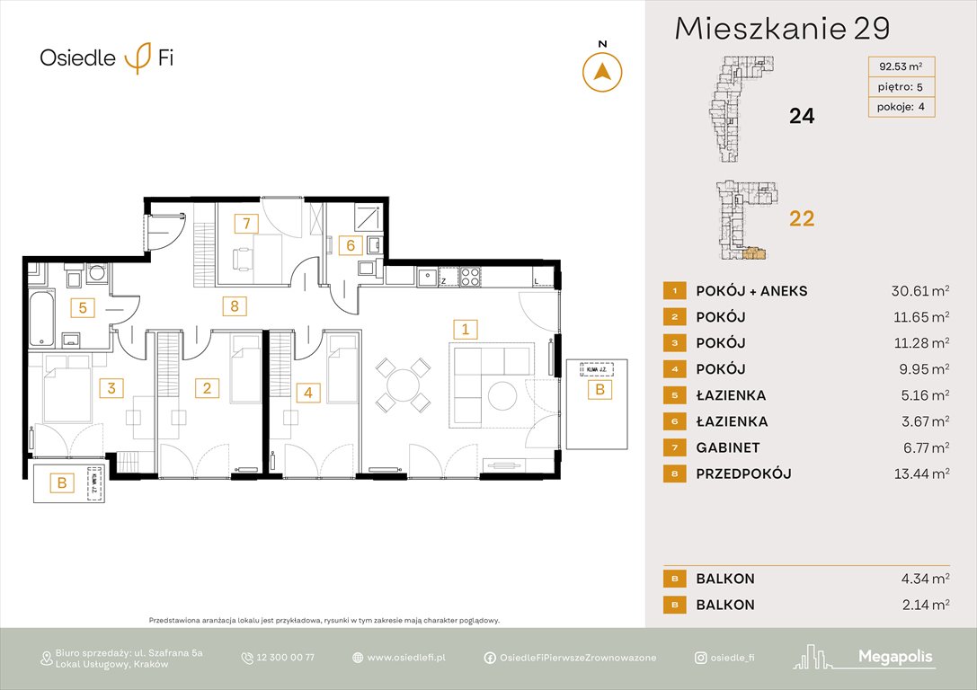Nowe mieszkanie czteropokojowe  Osiedle FI Kraków, Rzemieślnicza 22-24  93m2 Foto 1