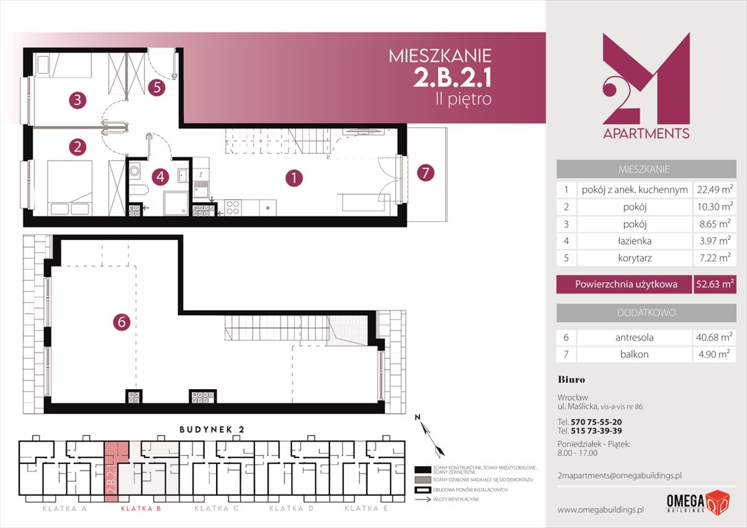 Nowe mieszkanie czteropokojowe  2M Apartments Wrocław, Maślice, Zawidowska 3  93m2 Foto 1