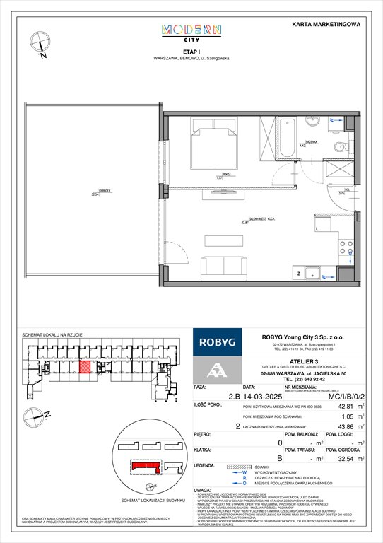 Nowe mieszkanie dwupokojowe Modern City Warszawa, Bemowo, Szeligowska  43m2 Foto 1
