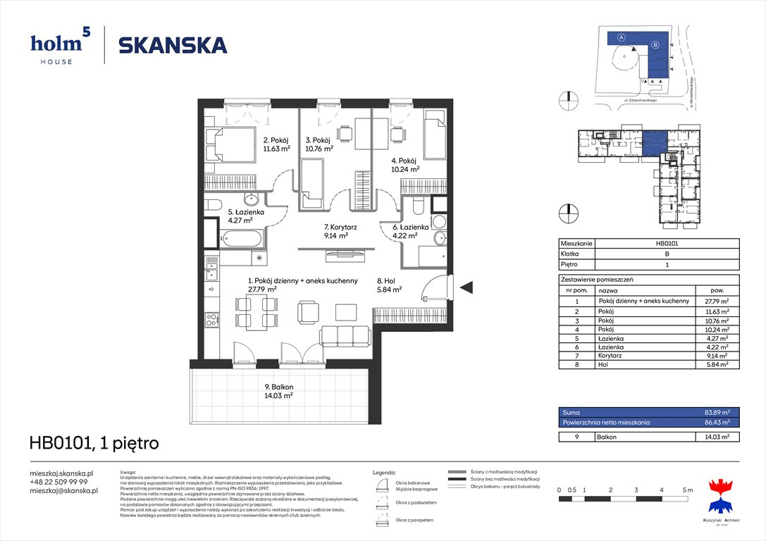 Nowe mieszkanie czteropokojowe  Holm House  Warszawa, Mokotów, Domaniewska  84m2 Foto 1