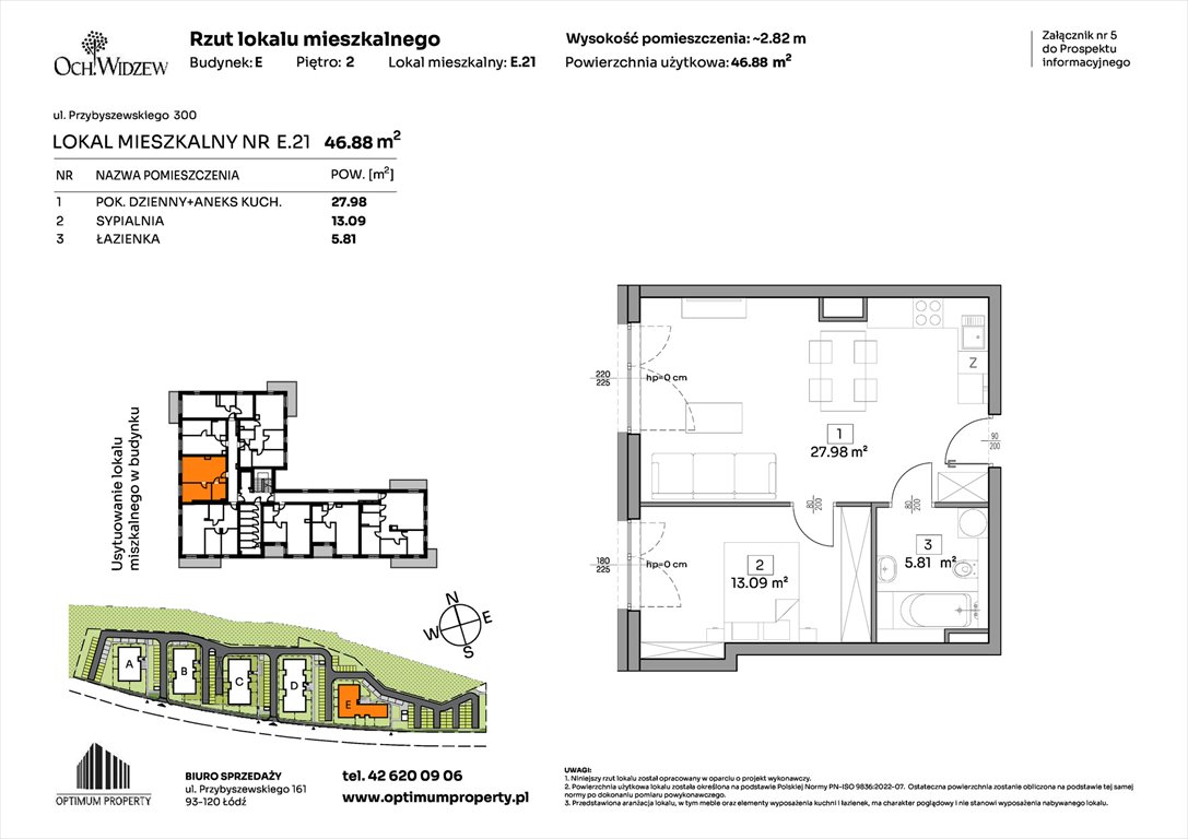 Nowe mieszkanie dwupokojowe OchWidzew Łódź, Widzew, Przybyszewskiego 292-300  47m2 Foto 1
