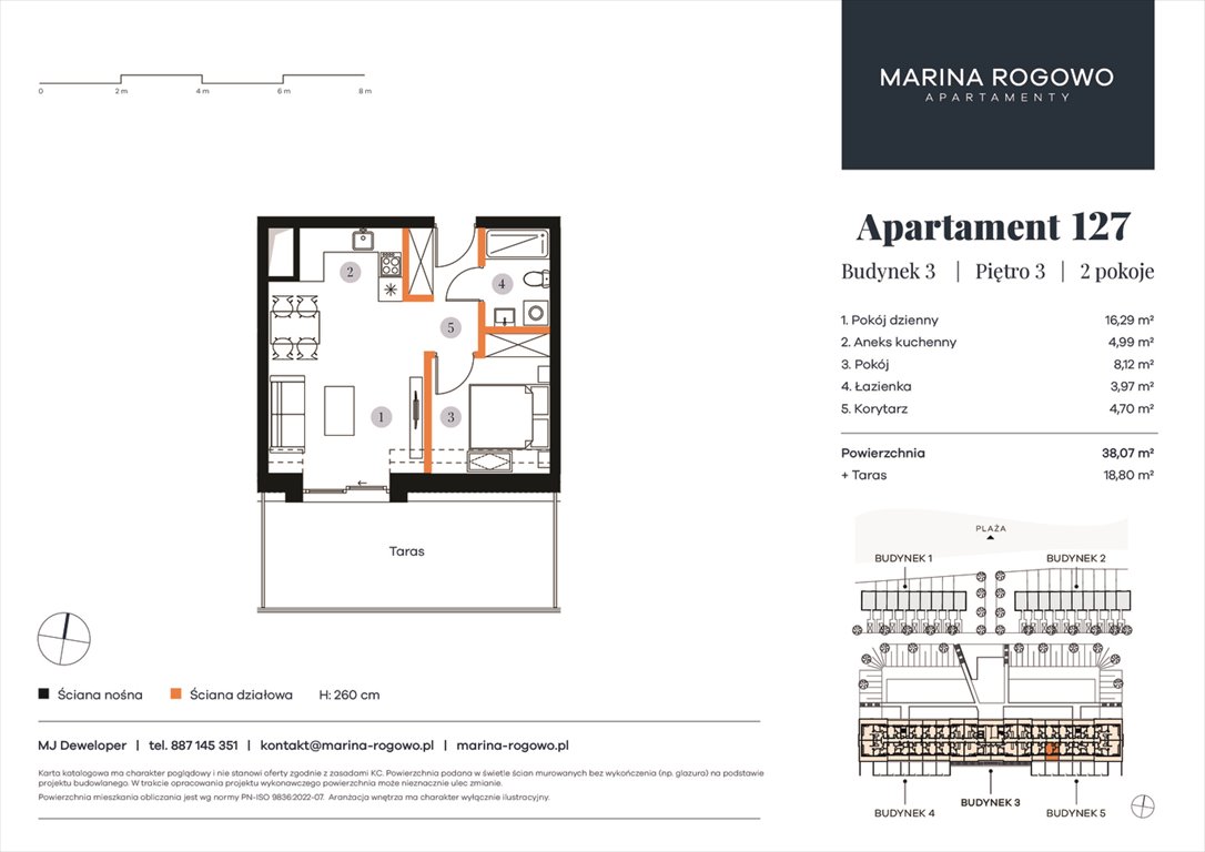 Nowe mieszkanie dwupokojowe APARTAMENTY MARINA ROGOWO Rogowo, Rogowo 65  38m2 Foto 1