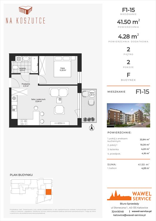 Nowe mieszkanie dwupokojowe Na Koszutce II Katowice, Słoneczna 1  42m2 Foto 1