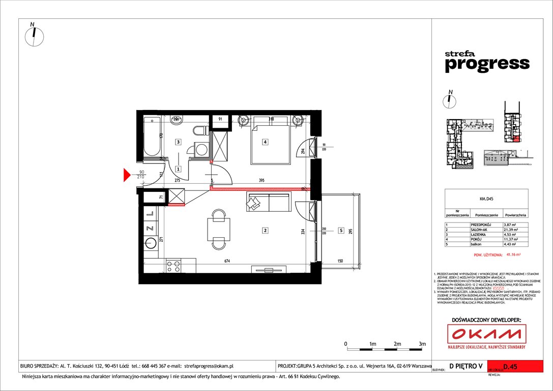 Nowe mieszkanie dwupokojowe Strefa PROGRESS Łódź, Al. Kościuszki 132  41m2 Foto 1