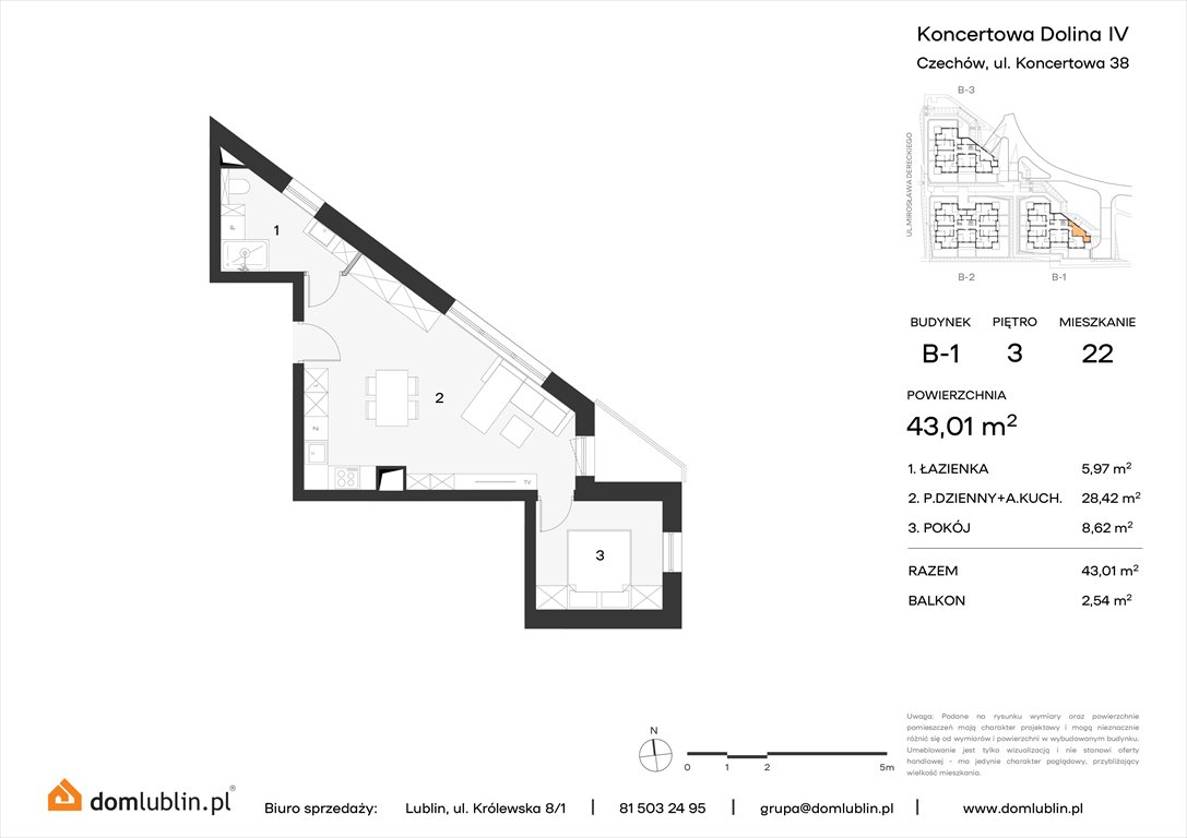 Nowe mieszkanie dwupokojowe Koncertowa Dolina Lublin, Choiny, Koncertowa  43m2 Foto 1