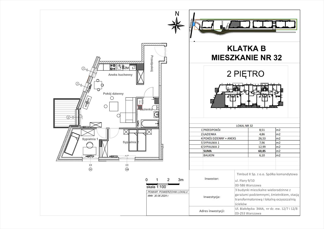 Nowe mieszkanie trzypokojowe OSIEDLE BIAŁOŁĘCKA 344 Warszawa, Białołęka, Białołęcka 344  61m2 Foto 1