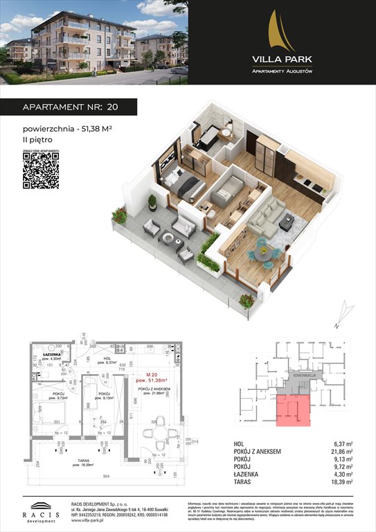 Nowe mieszkanie Villa Park - Bud D Augustów, Wypoczynkowa  51m2 Foto 1